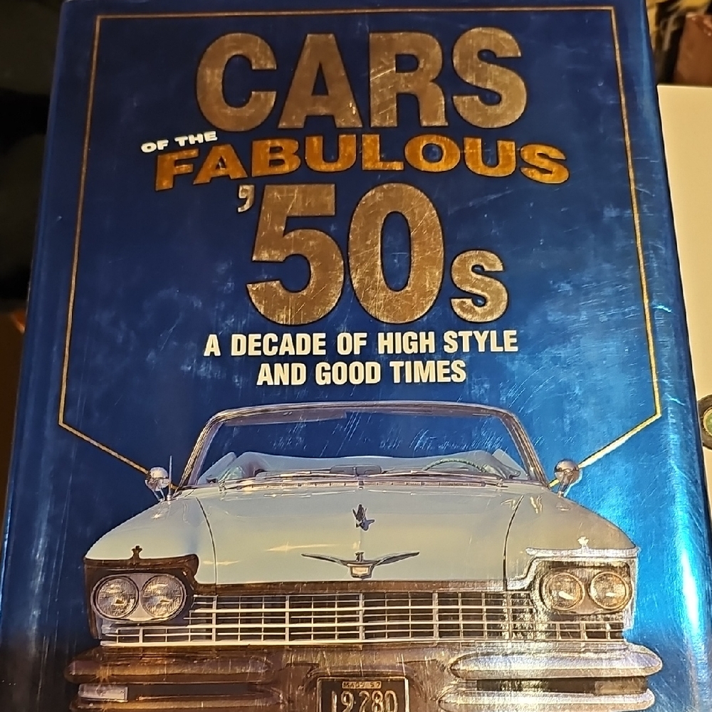 Vintage Car Book Hardback Cars Of 50s Y2k Reading Leisure Hobby Classic Bar Man